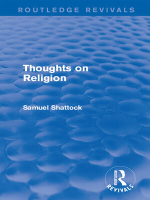 cover image of Thoughts on Religion